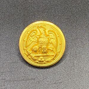 Navy Gold Tone Eagle with Anchor Waterbury Button Conn. Replacement Button (a4)
